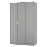 Diego (Gold Sleigh Legs) Tall Triple Plain Wardrobe