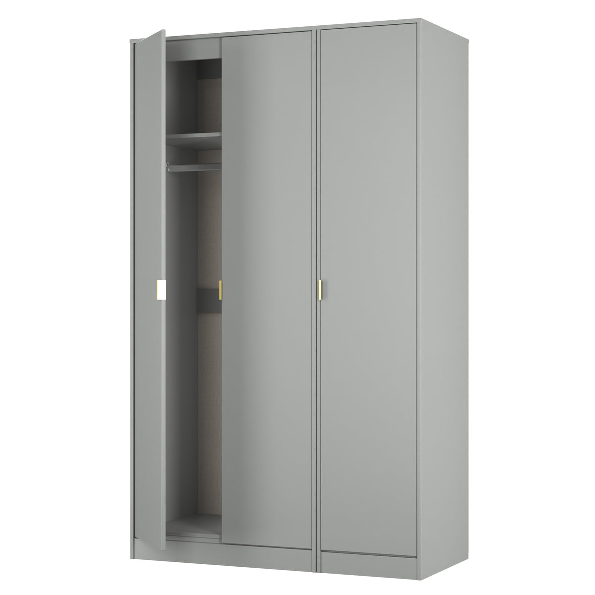 Diego (Gold Sleigh Legs) Tall Triple Plain Wardrobe