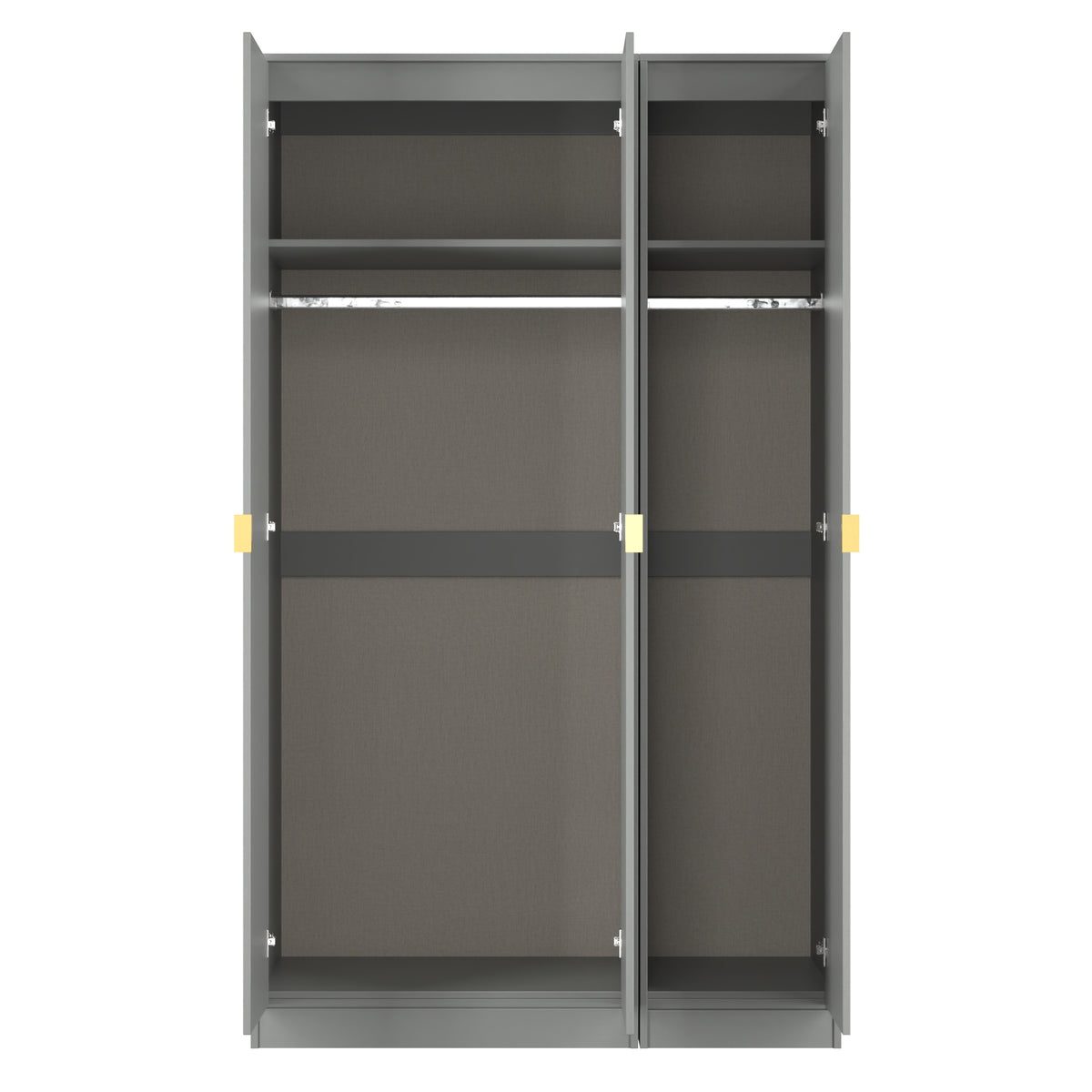 Diego (Gold Sleigh Legs) Tall Triple Plain Wardrobe