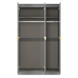 Diego (Gold Sleigh Legs) Tall Triple Plain Wardrobe