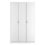 Diego (Gold Sleigh Legs) Tall Triple Plain Wardrobe