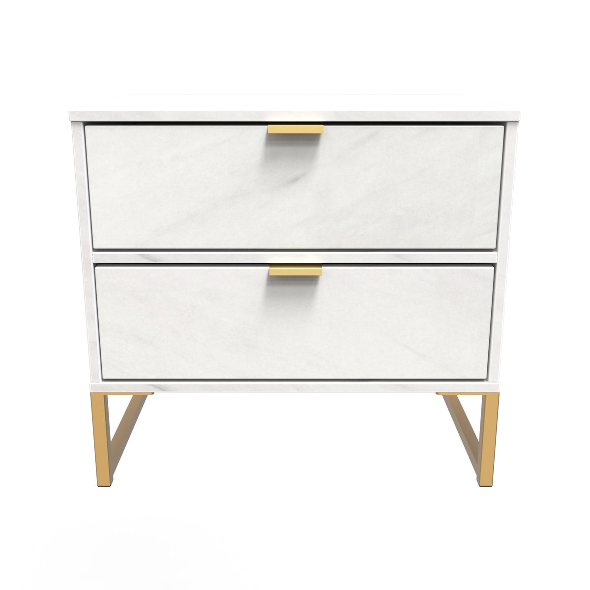 Diego Double 2 Drawer Bedside Cabinet