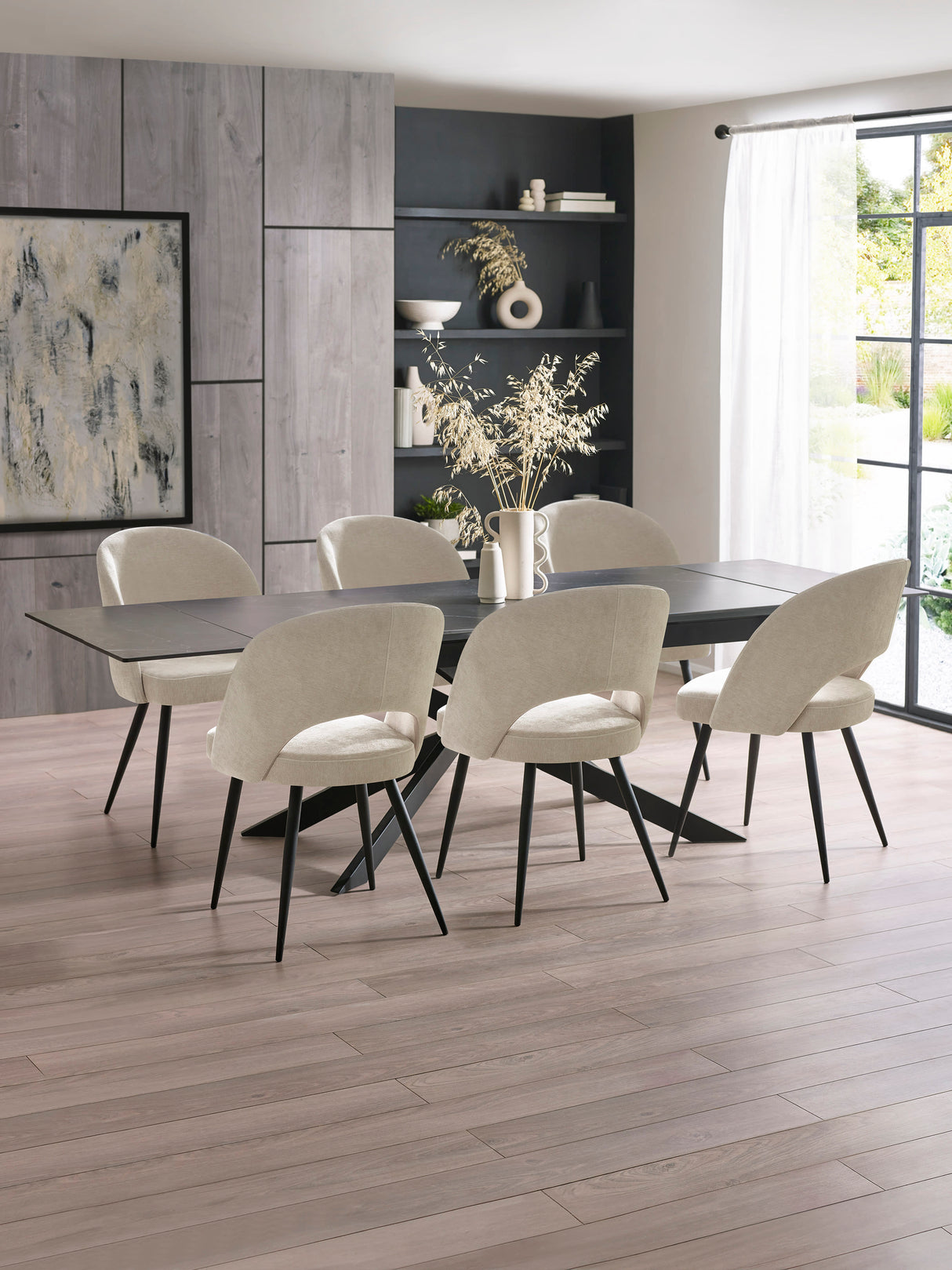 Ella Curved Back Upholstered Dining Chair (Set of 2)