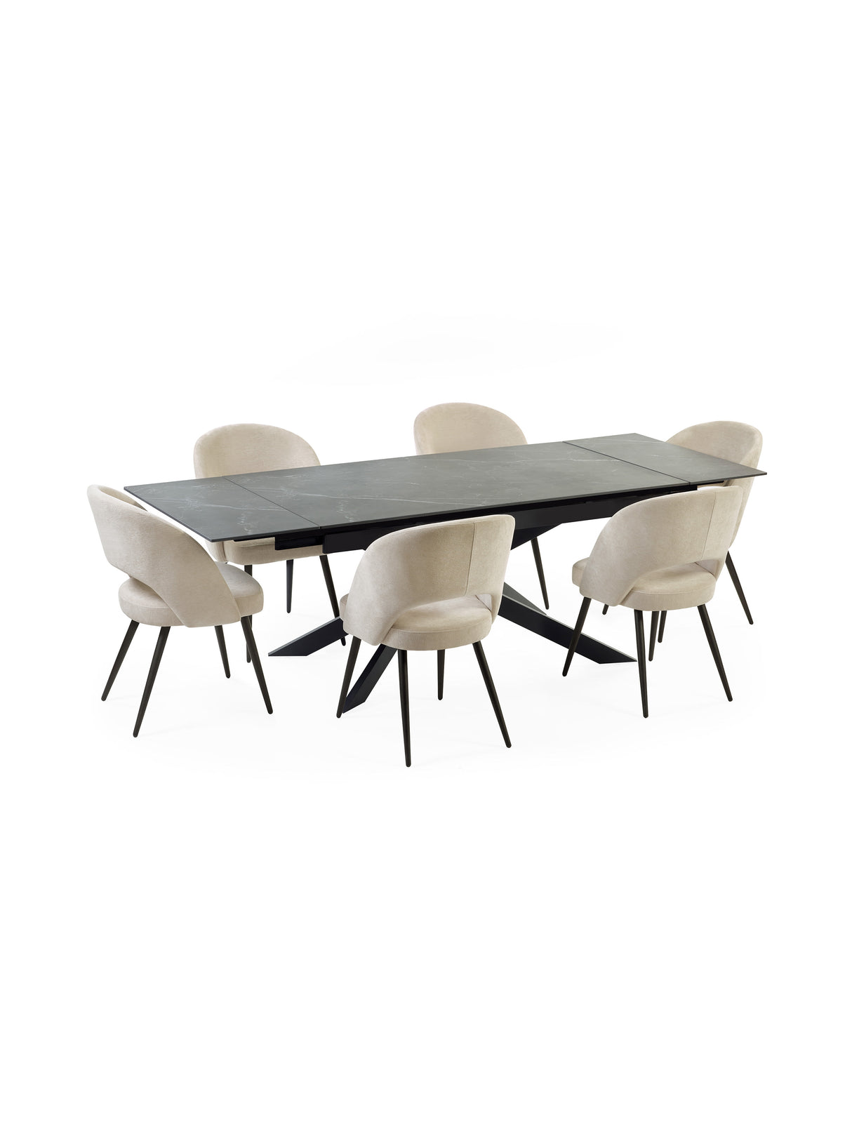 Ella Curved Back Upholstered Dining Chair (Set of 2)