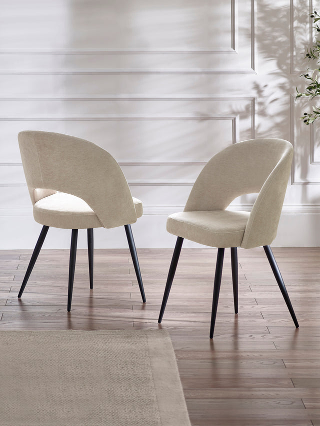 Ella Curved Back Upholstered Dining Chair (Set of 2)