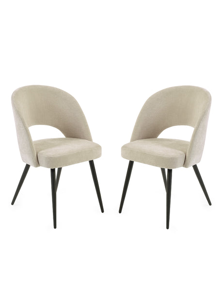 Ella Curved Back Upholstered Dining Chair (Set of 2)