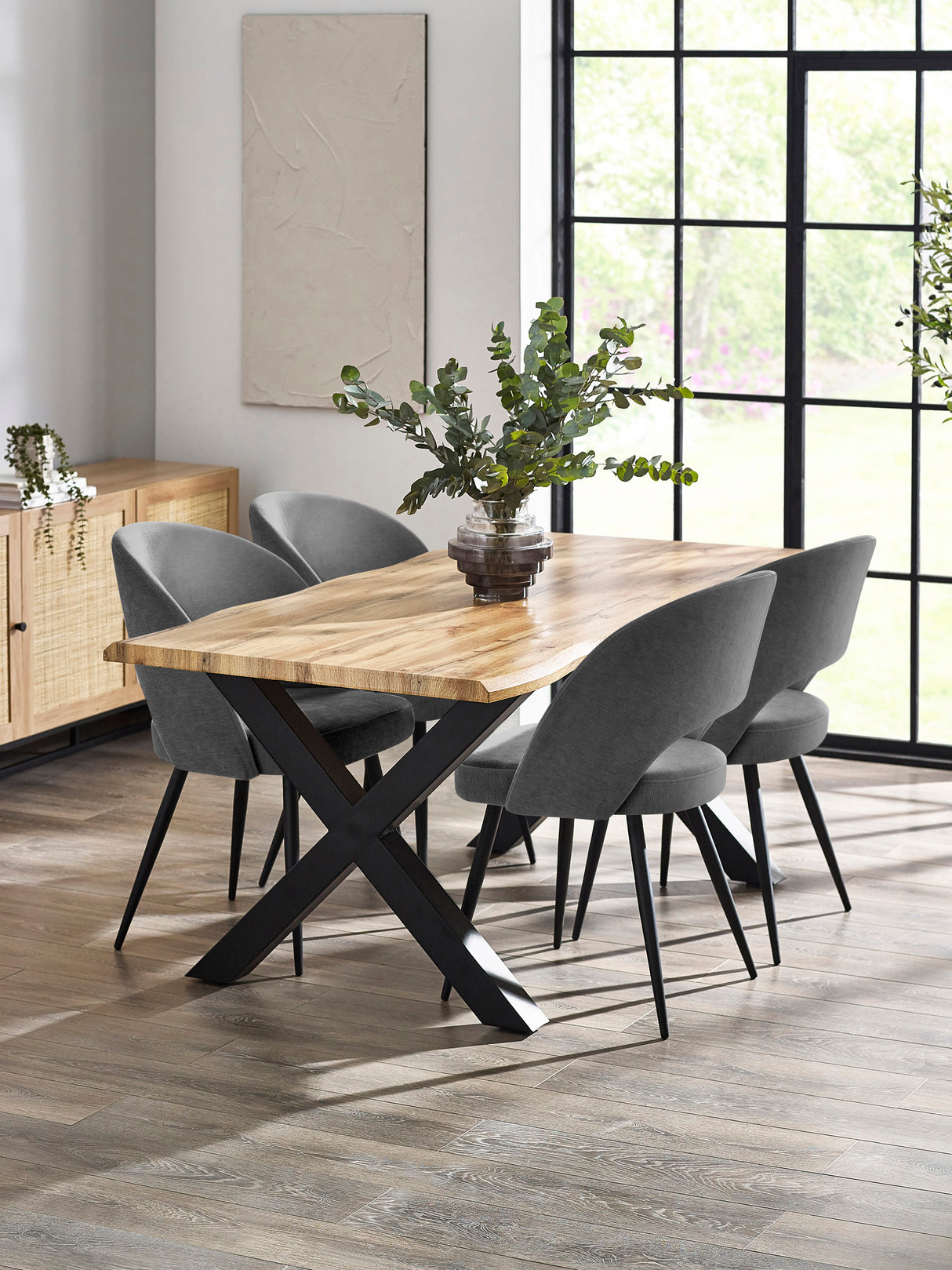 Ella Curved Back Upholstered Dining Chair (Set of 2)