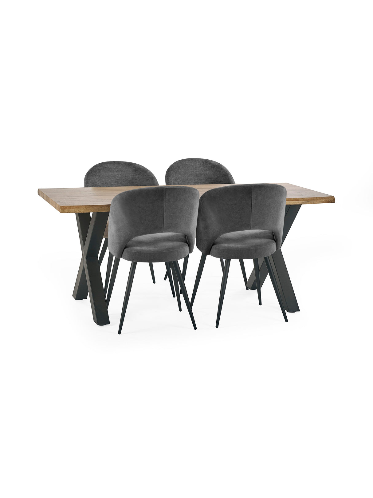 Ella Curved Back Upholstered Dining Chair (Set of 2)