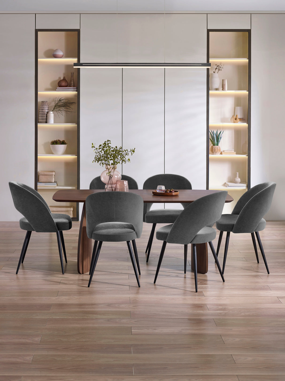 Ella Curved Back Upholstered Dining Chair (Set of 2)