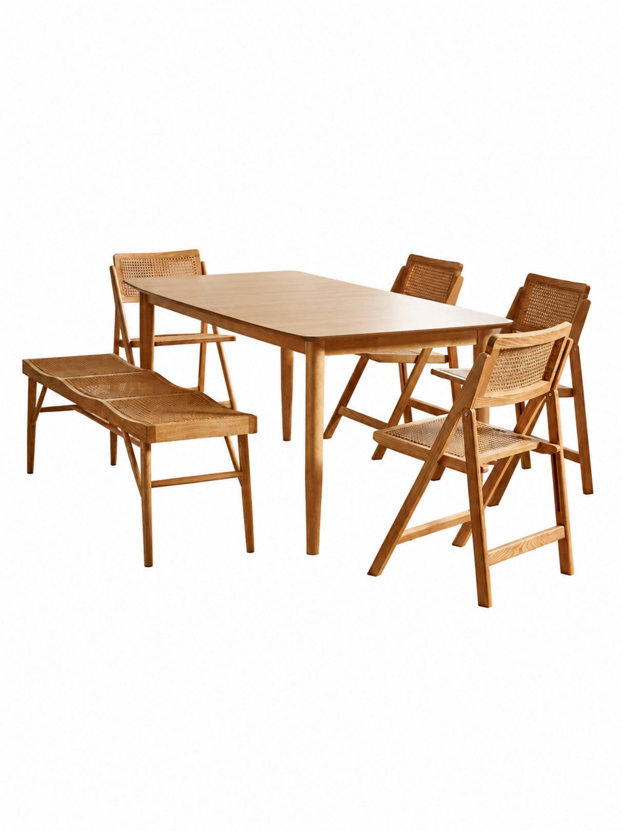 Elodie Folding Rattan Chair (Set of 2)