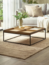 Ezra Square Coffee Table with Reversible Tray Tops