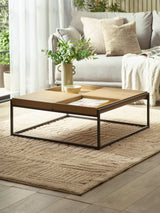 Ezra Square Coffee Table with Reversible Tray Tops