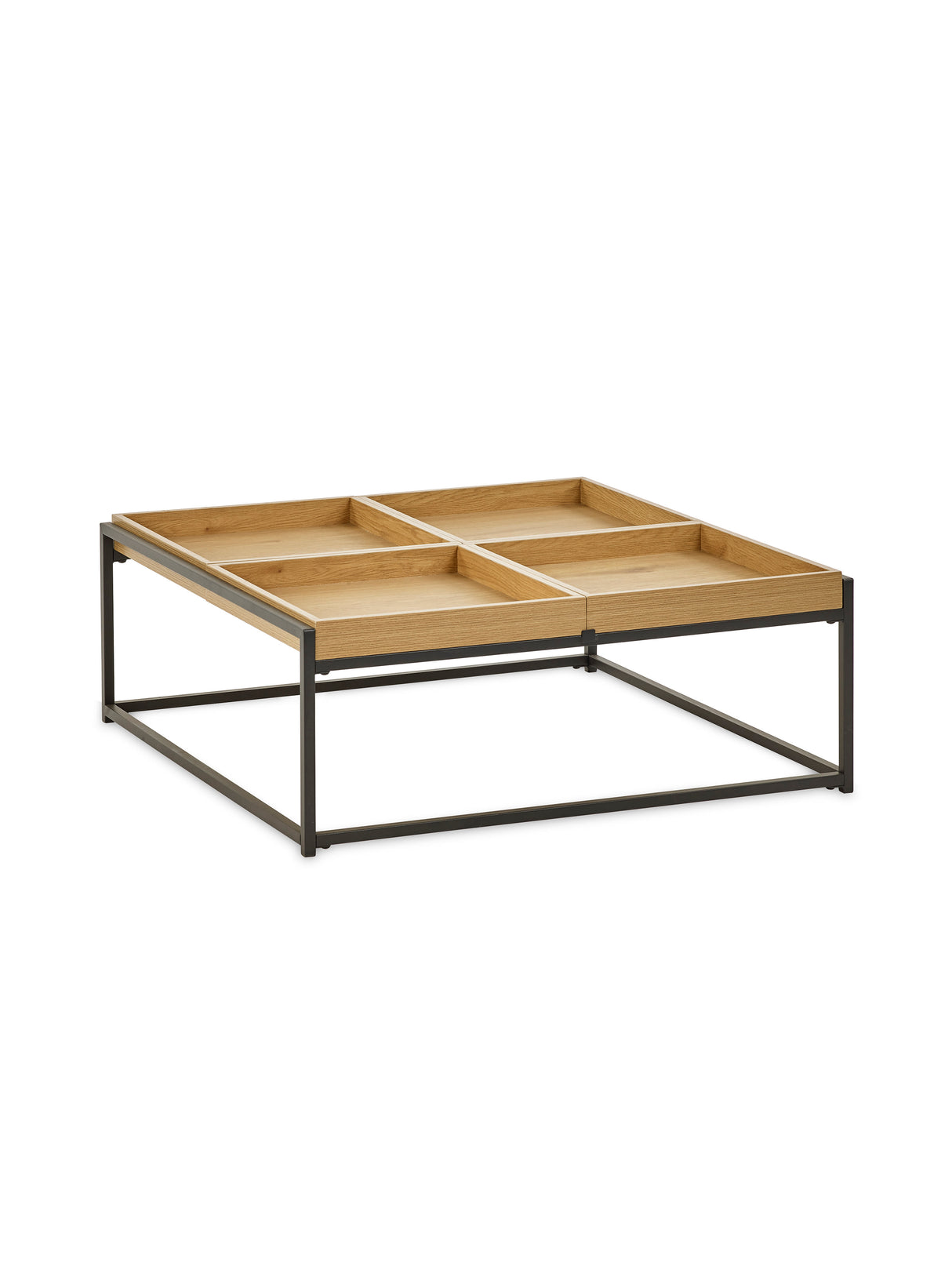 Ezra Square Coffee Table with Reversible Tray Tops
