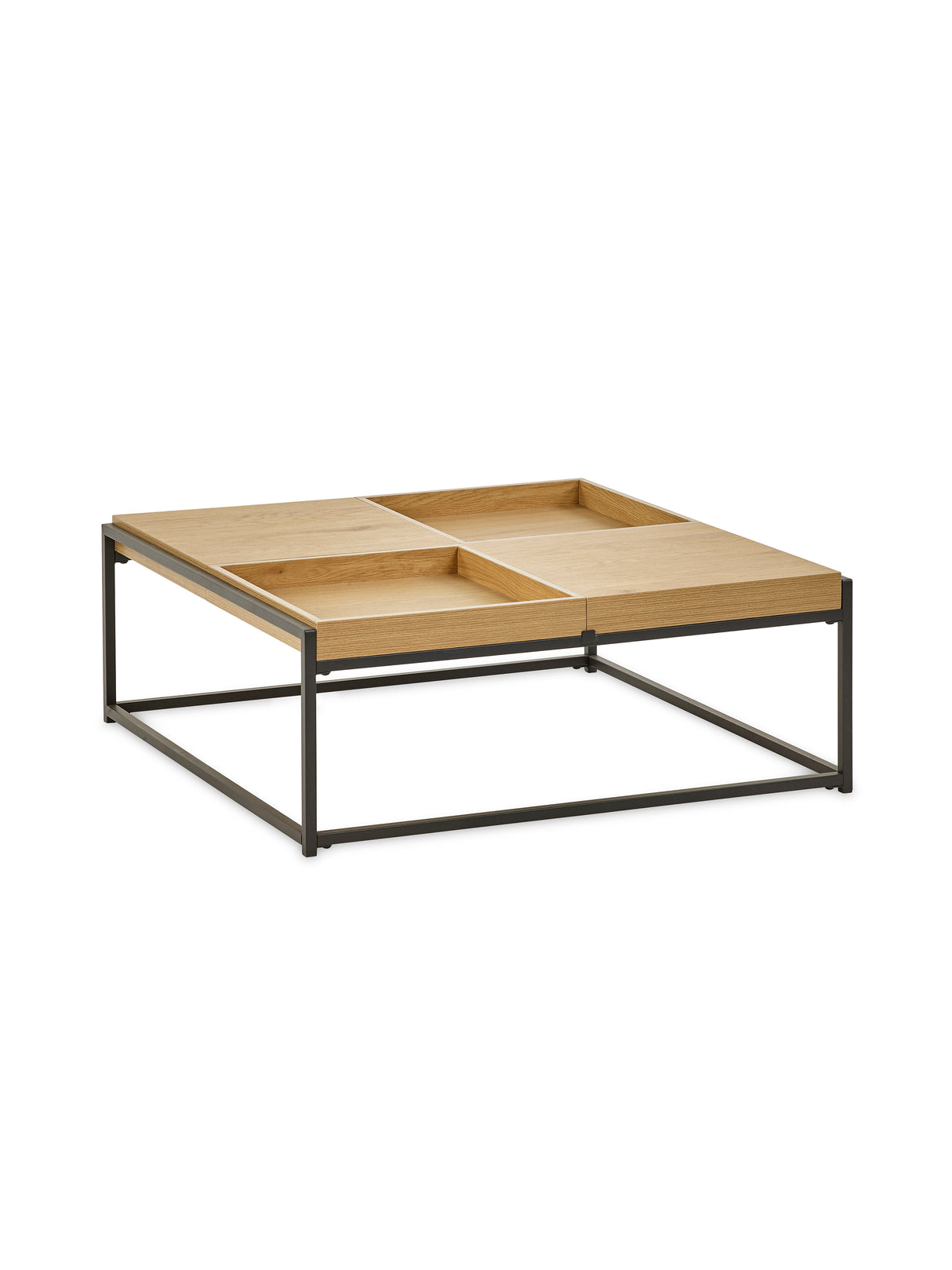 Ezra Square Coffee Table with Reversible Tray Tops