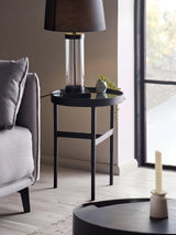 Franki Round Glass Top Side Table