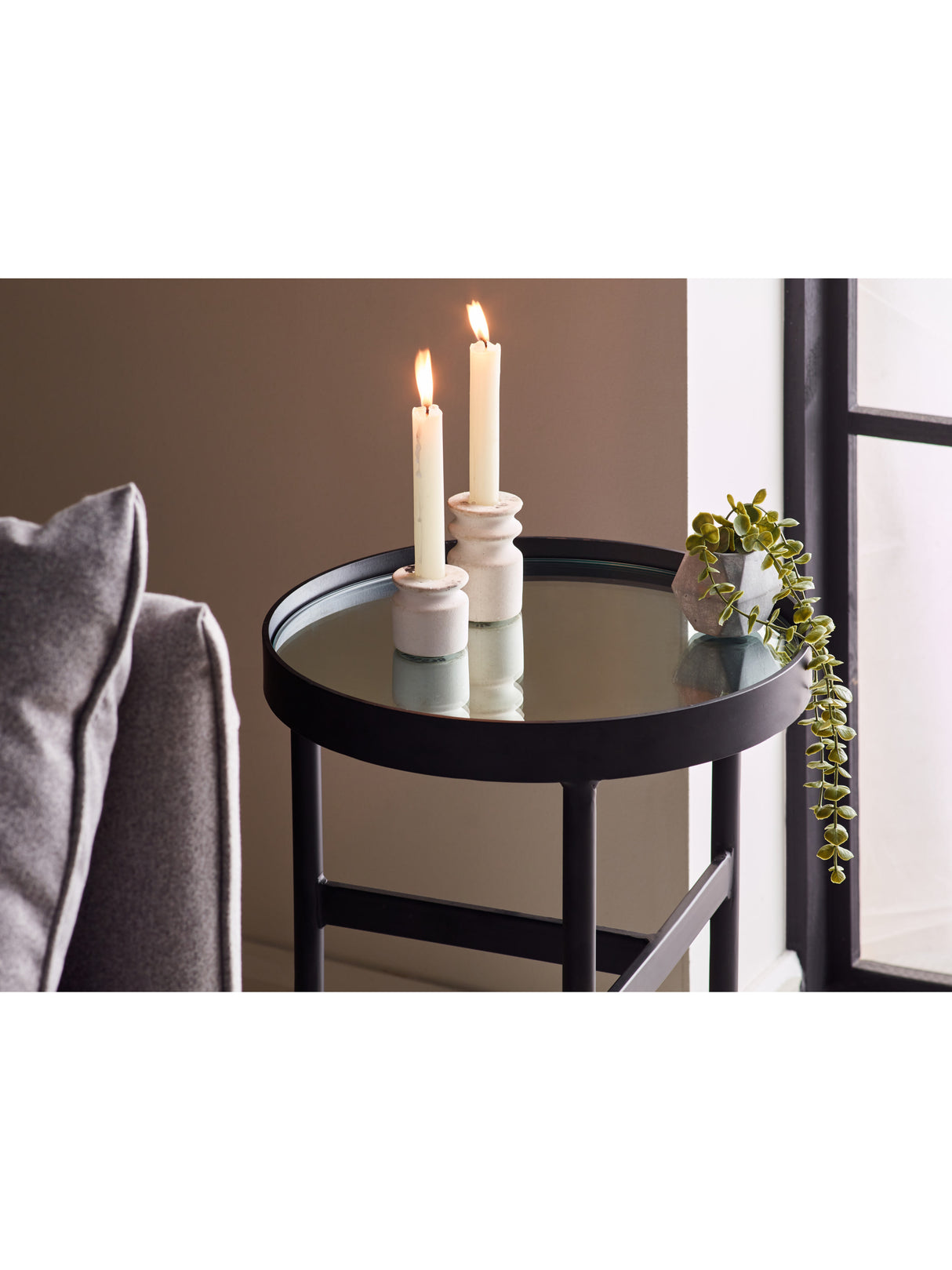 Franki Round Glass Top Side Table