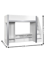 Gaia High Sleeper TV Bed with Stairs