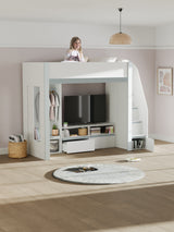 Gaia High Sleeper TV Bed with Stairs