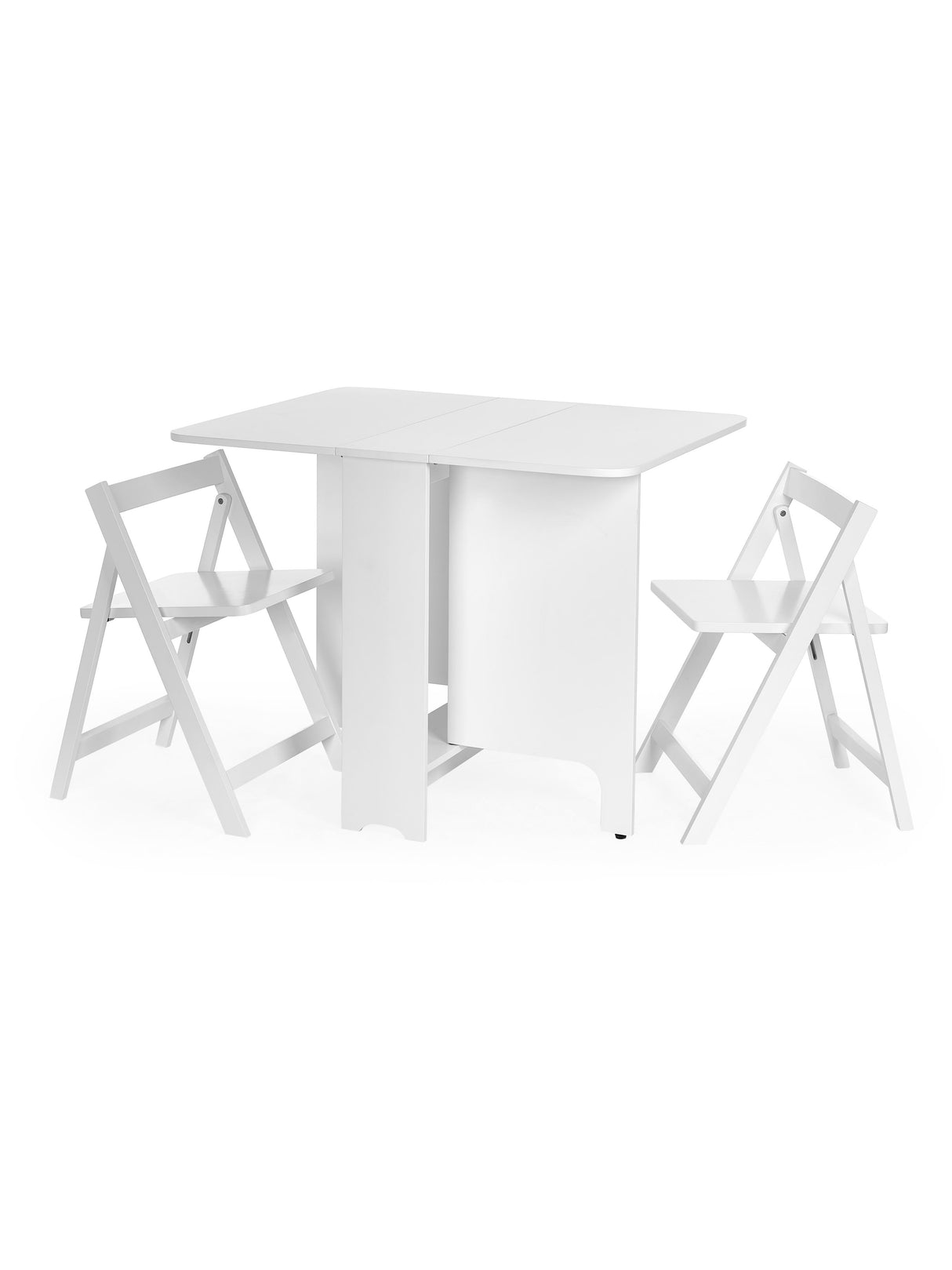 Gatan 2 Seater Compact Drop Leaf Dining Set with Folding Chairs