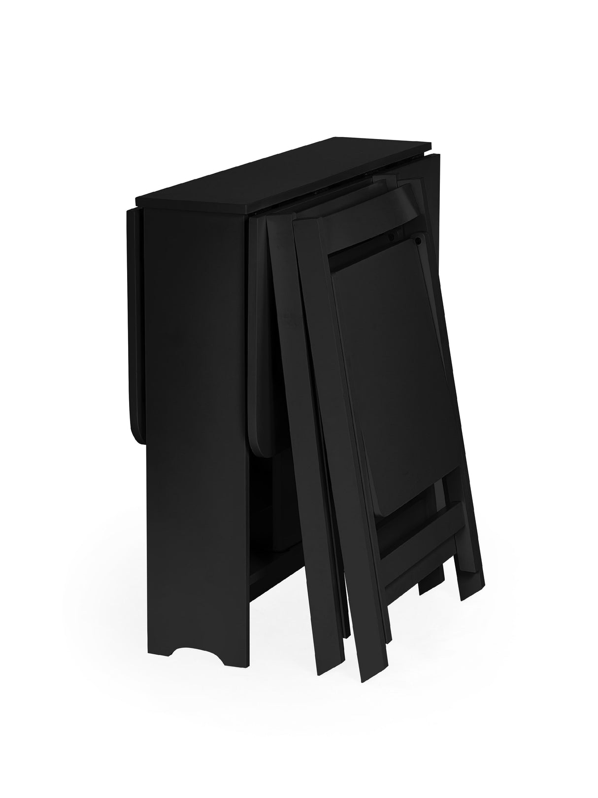 Gatan 2 Seater Compact Drop Leaf Dining Set with Folding Chairs