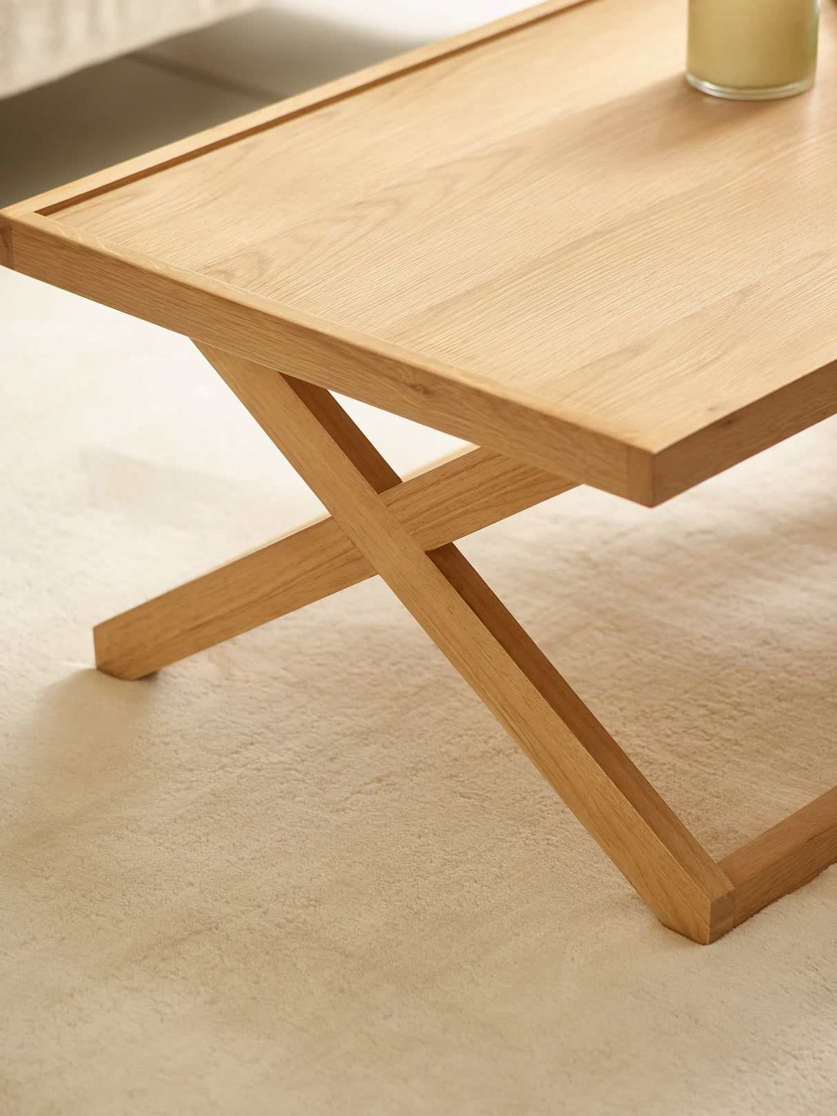 Haddon Rectangular Coffee Table with Cross Leg Base