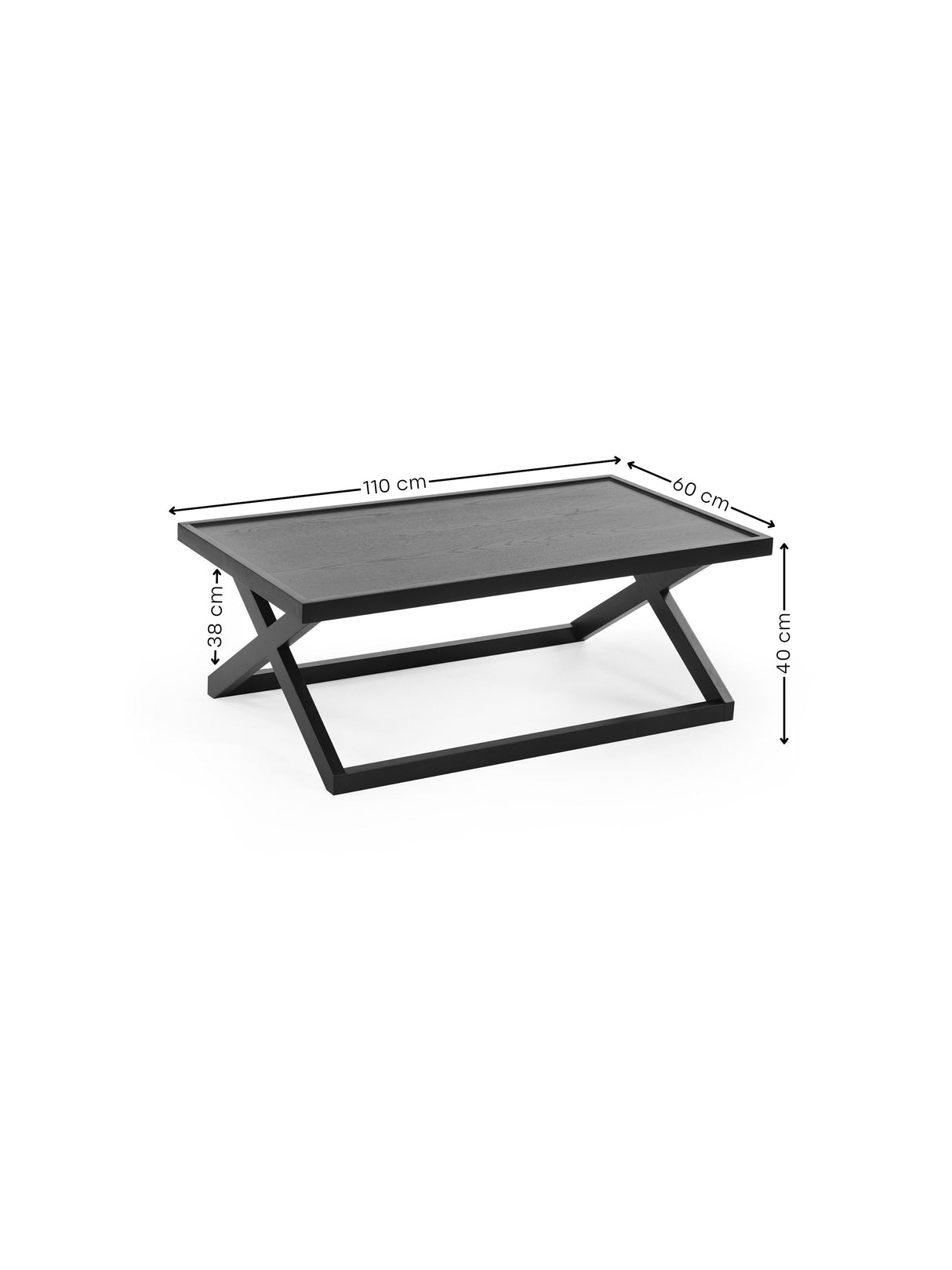 Haddon Rectangular Coffee Table with Cross Leg Base