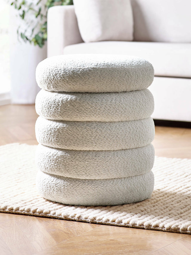 Hailey Upholstered Stacked Storage Ottoman