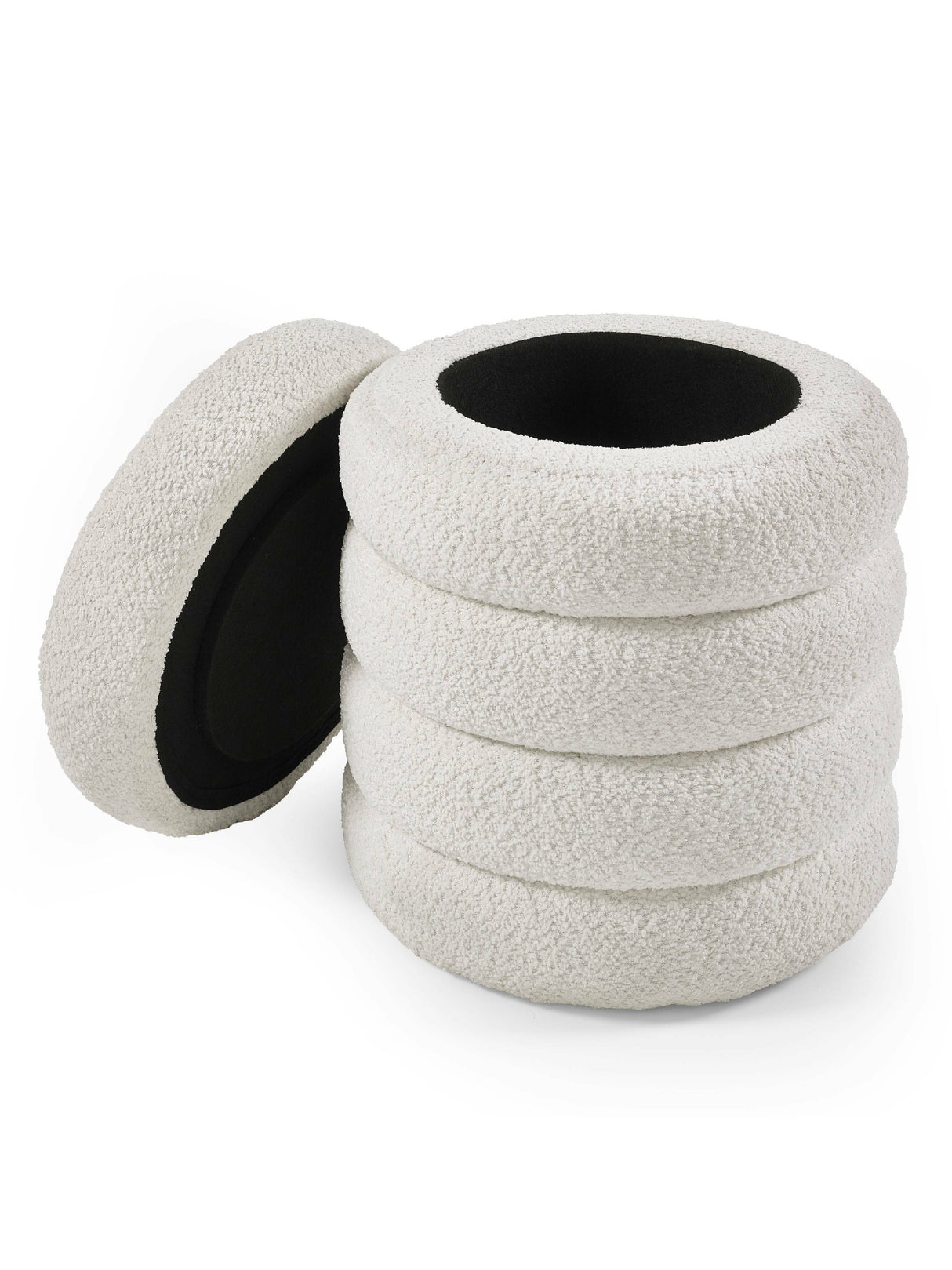 Hailey Upholstered Stacked Storage Ottoman
