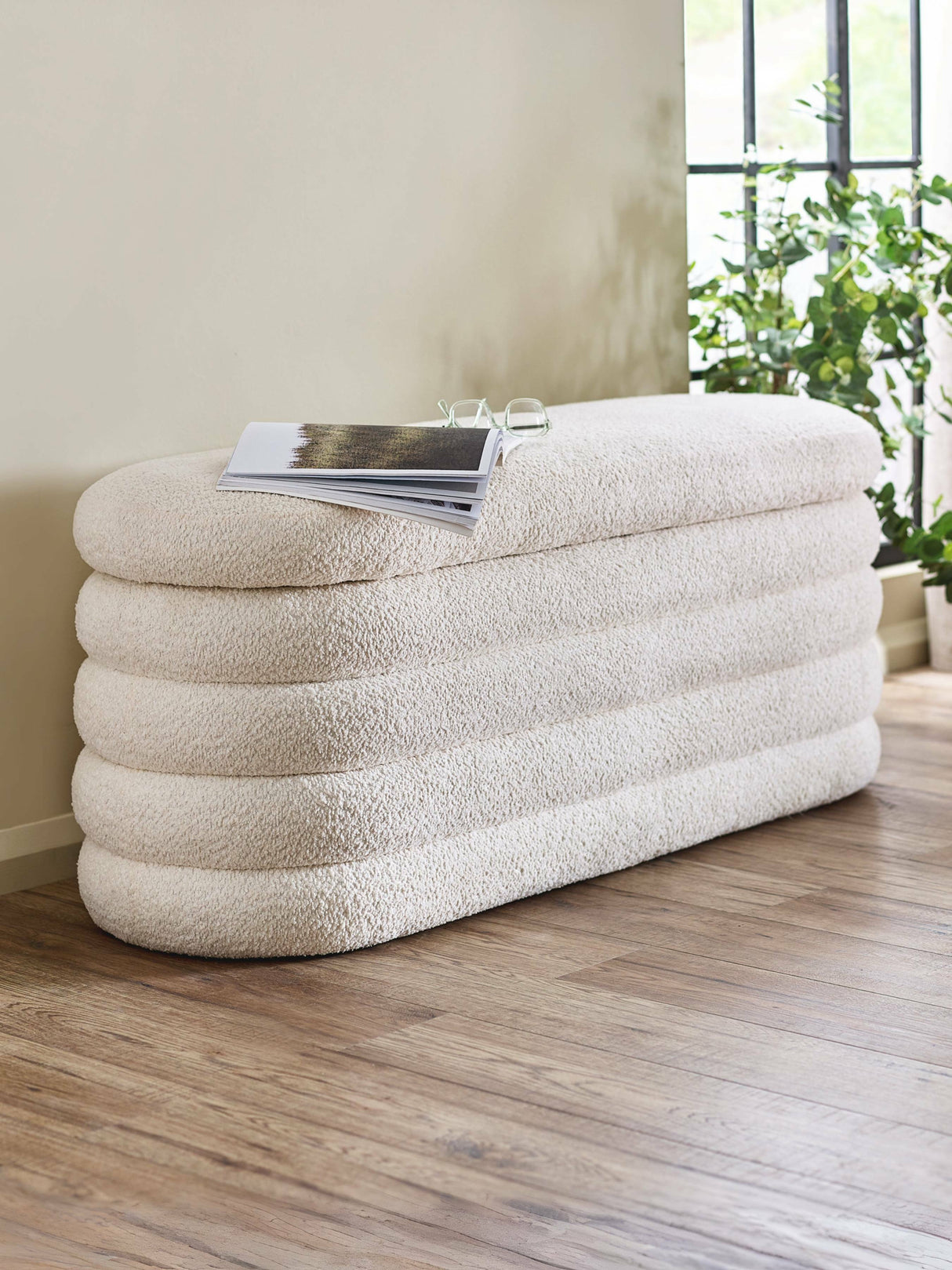 Hailey Upholstered Stacked Storage Bench