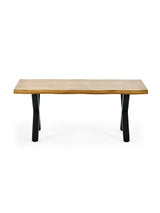 Harvey Live Edge Rectangular Coffee Table with Cross Legs