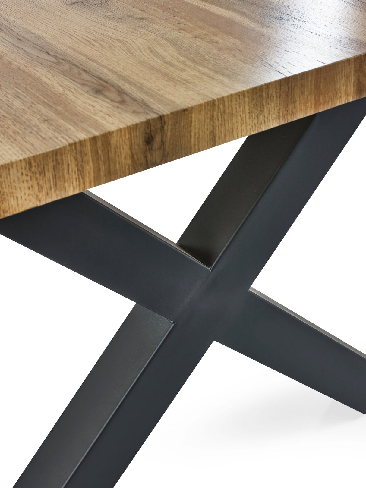 Harvey Live Edge Rectangular Coffee Table with Cross Legs