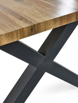 Harvey Live Edge Rectangular Coffee Table with Cross Legs