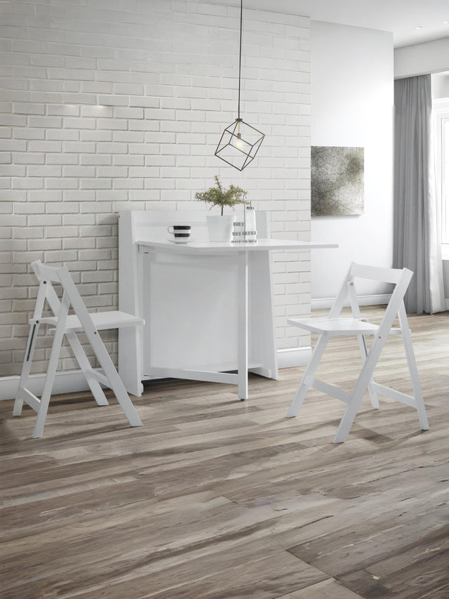 Helsinki 2 Seater Compact Drop Leaf Dining Set with Folding Chairs