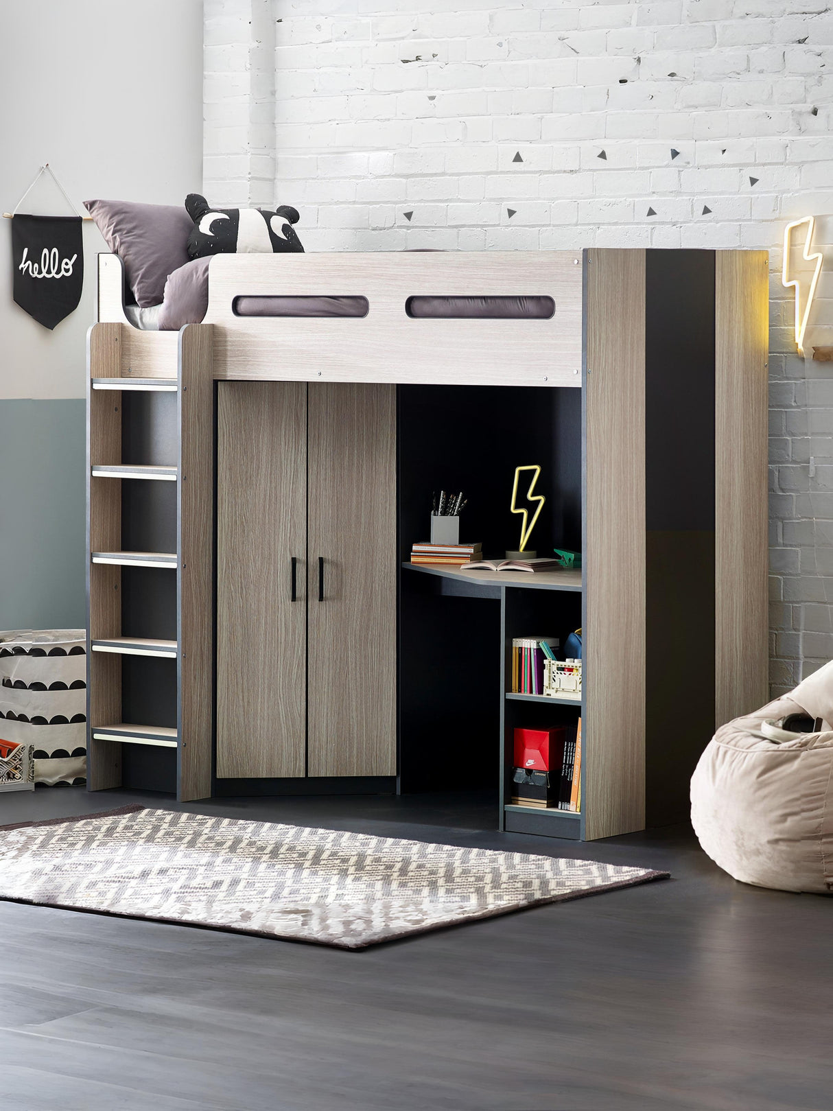 Hercules High Sleeper Bed with Desk