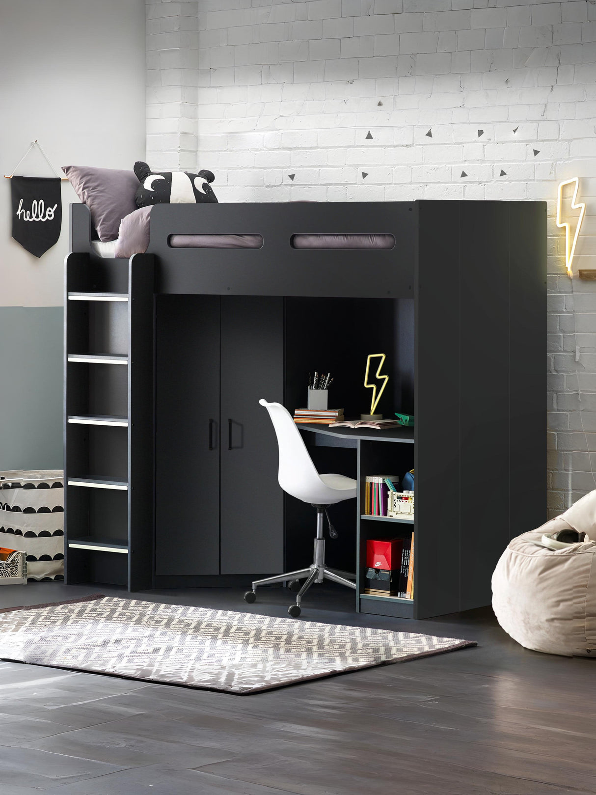 Hercules High Sleeper Bed with Desk