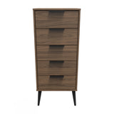 Hong Kong (Black Legs) 5 Drawer Bedside Cabinet