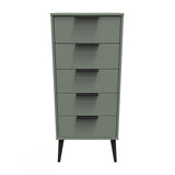 Hong Kong (Black Legs) 5 Drawer Bedside Cabinet