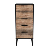 Hong Kong (Black Legs) 5 Drawer Bedside Cabinet