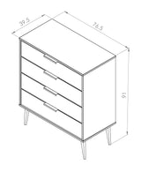 Hong Kong (Black Legs) 4 Drawer Chest
