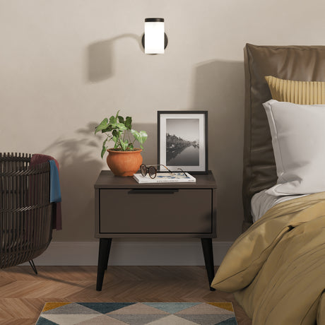 Hong Kong (Black Legs) 1 Drawer Bedside Cabinet  with Legs