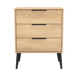 Hong Kong (Black Legs) 3 Drawer Midi Chest with Legs