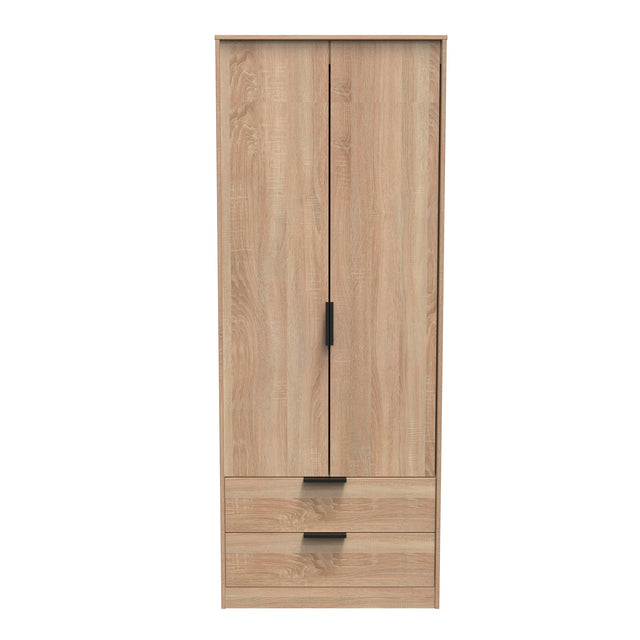 Hong Kong (Black Legs) Tall 2 Drawer Wardrobe
