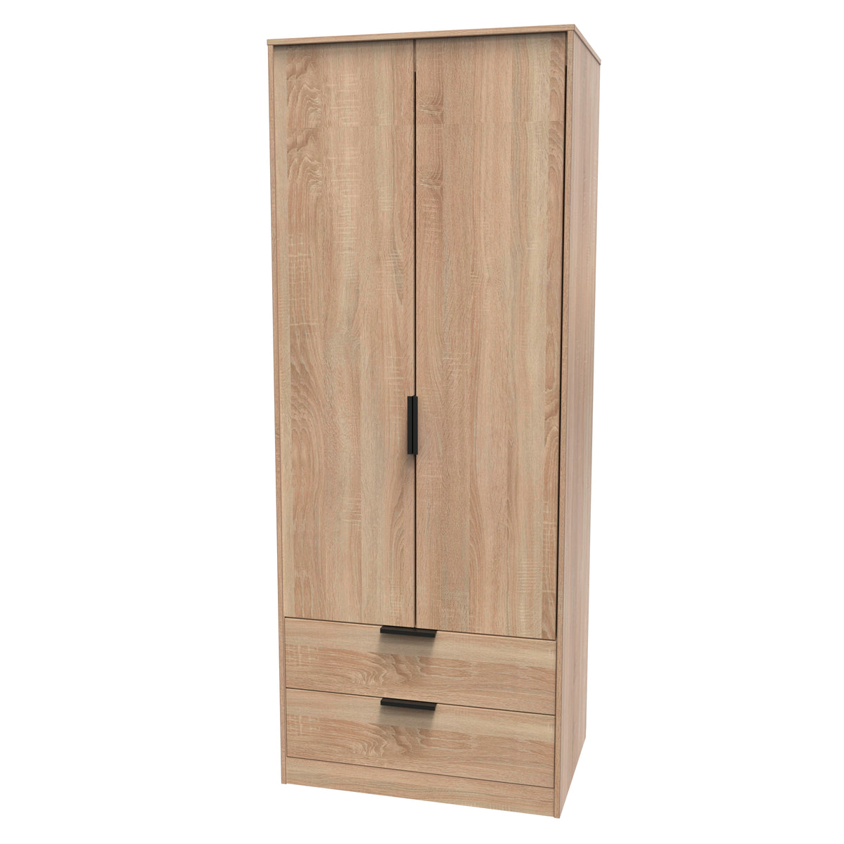Hong Kong (Black Legs) Tall 2 Drawer Wardrobe