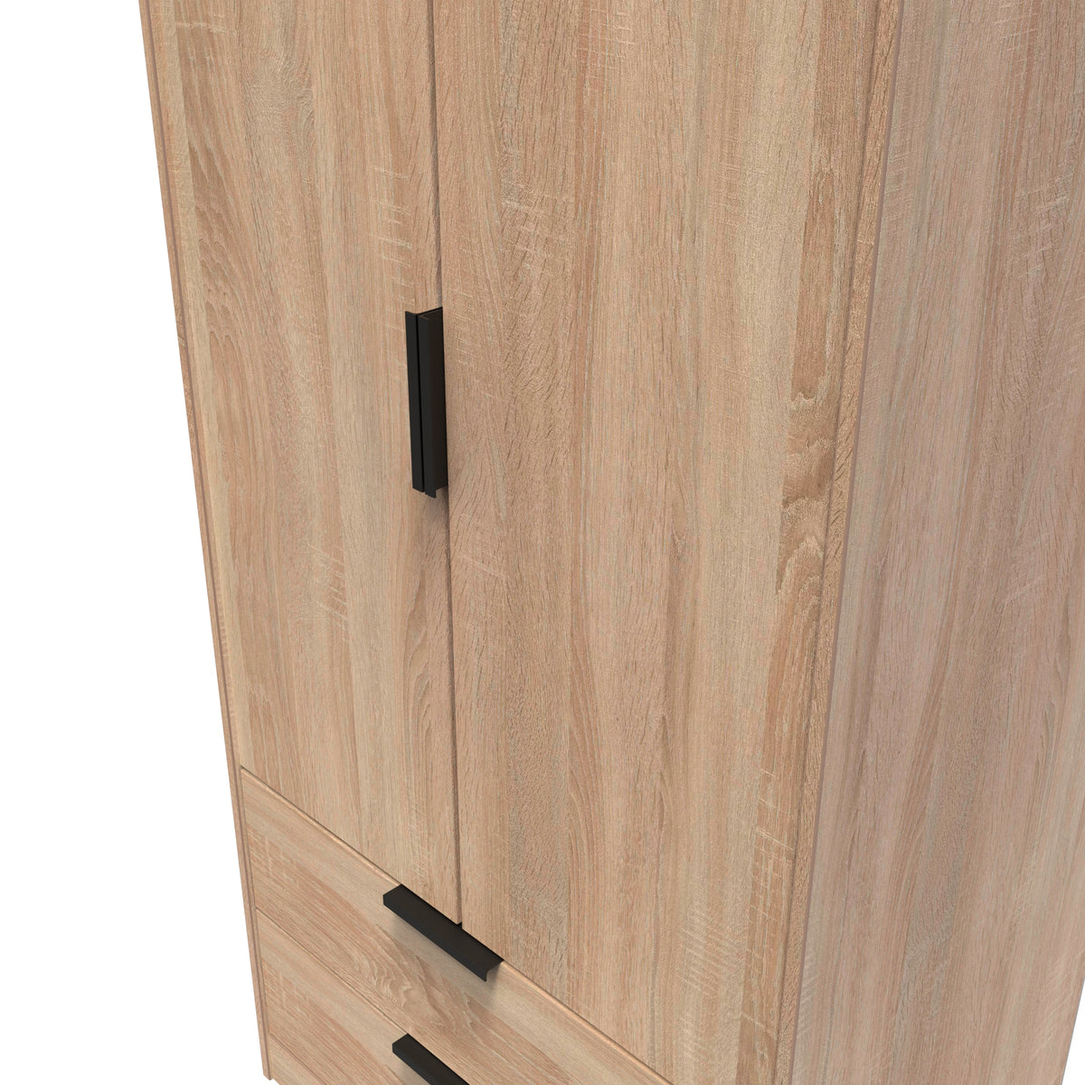 Hong Kong (Black Legs) Tall 2 Drawer Wardrobe