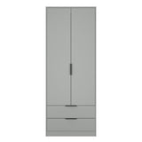 Hong Kong (Black Legs) Tall 2 Drawer Wardrobe