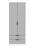 Hong Kong (Black Legs) Tall 2 Drawer Wardrobe