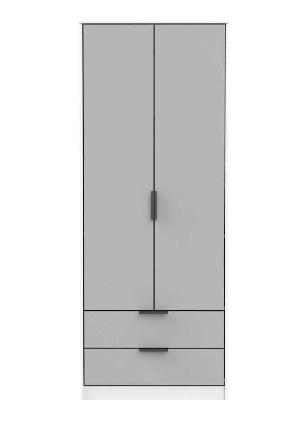 Hong Kong (Black Legs) Tall 2 Drawer Wardrobe