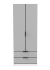 Hong Kong (Black Legs) Tall 2 Drawer Wardrobe