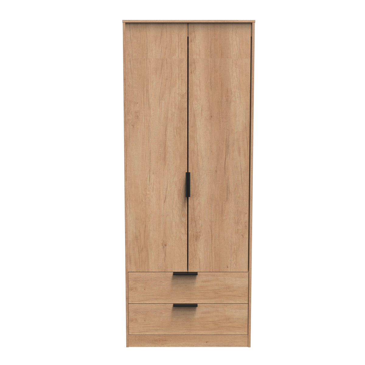 Hong Kong (Black Legs) Tall 2 Drawer Wardrobe