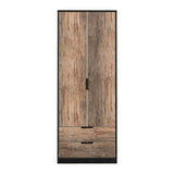Hong Kong (Black Legs) Tall 2 Drawer Wardrobe